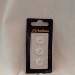 Dill Buttons 1/2" White Opaque DB156