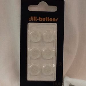 Dill Buttons 7/16" White Translucent DB58