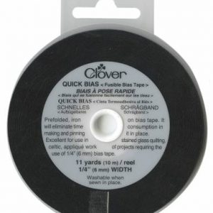 Clover Fusible Quick Bias Black 1/4" x 11 yds