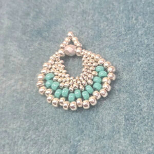 beaded earrings - silver