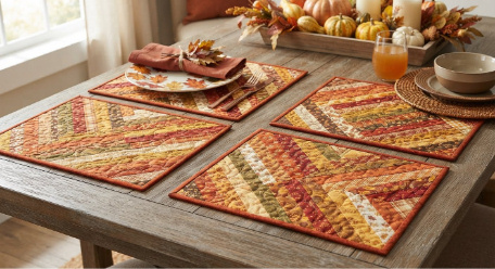 Holiday placemats - crazy quilt style